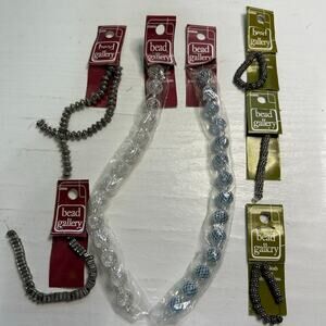 Bead Gallery Rope Spacer Bead Lot Glass Mesh Silver Tone NOS
